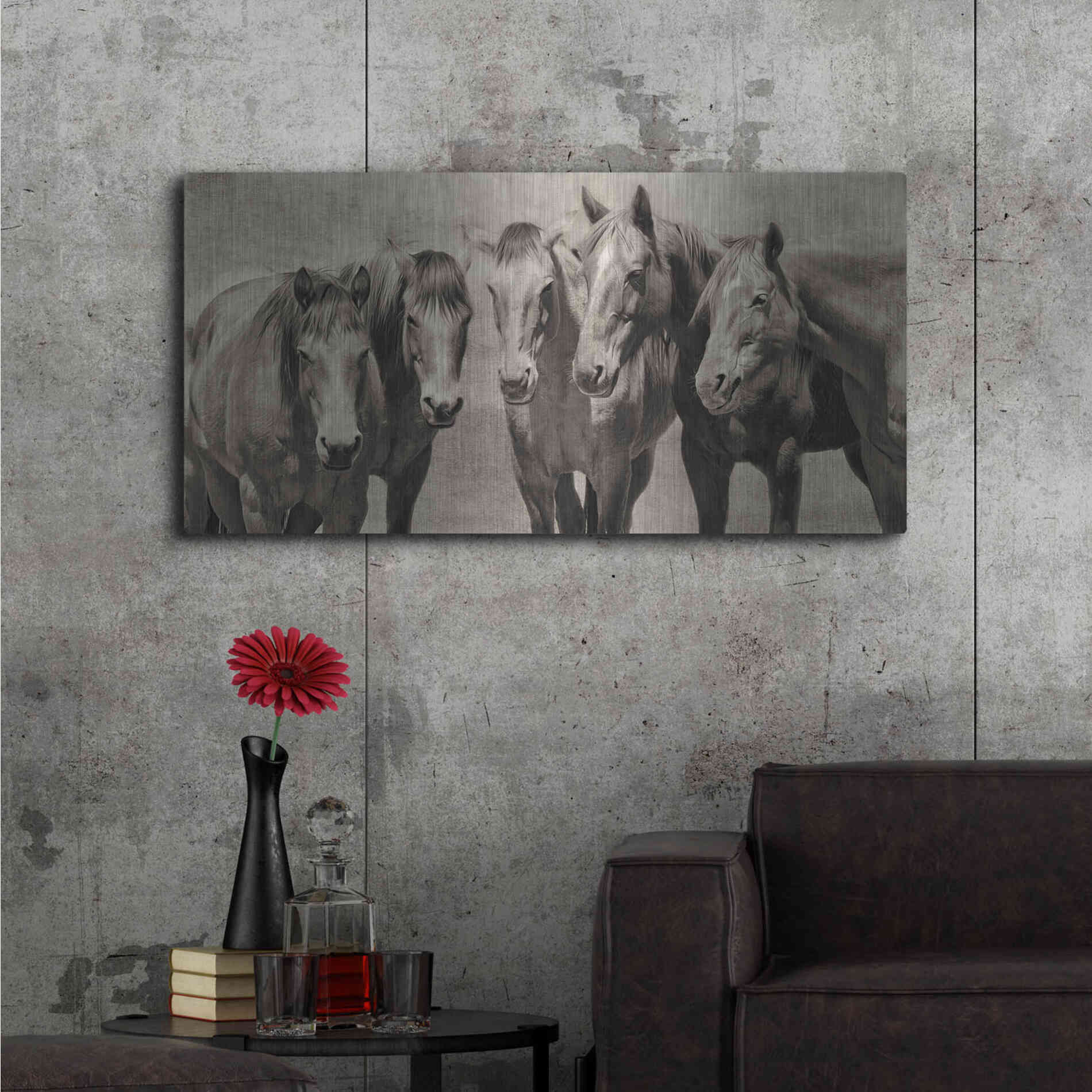 Luxe Metal Art 'Meeting of the Minds' by PH Burchett, Metal Wall Art,48x24