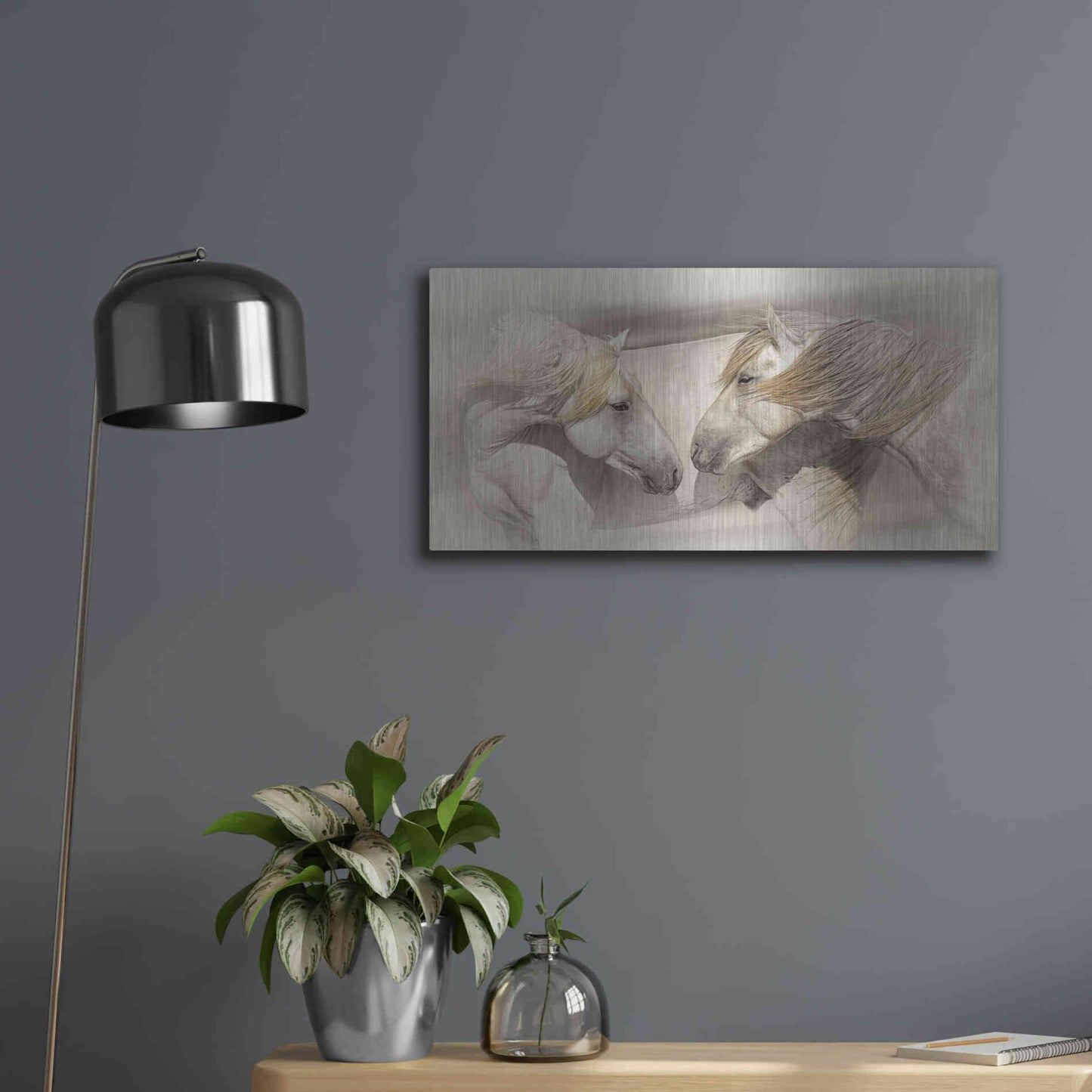 Luxe Metal Art 'Old Acquaintances' by PH Burchett, Metal Wall Art,24x12