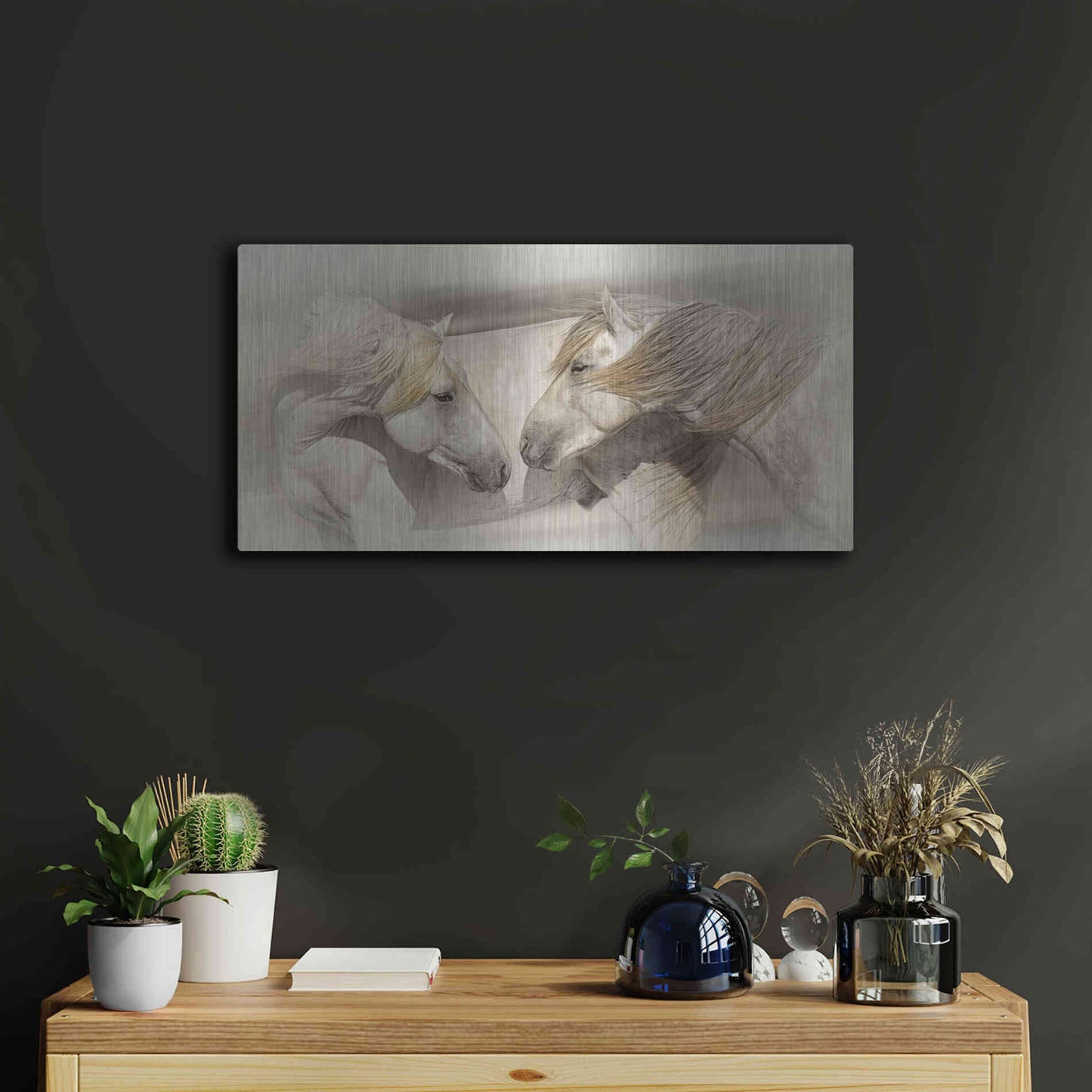 Luxe Metal Art 'Old Acquaintances' by PH Burchett, Metal Wall Art,24x12