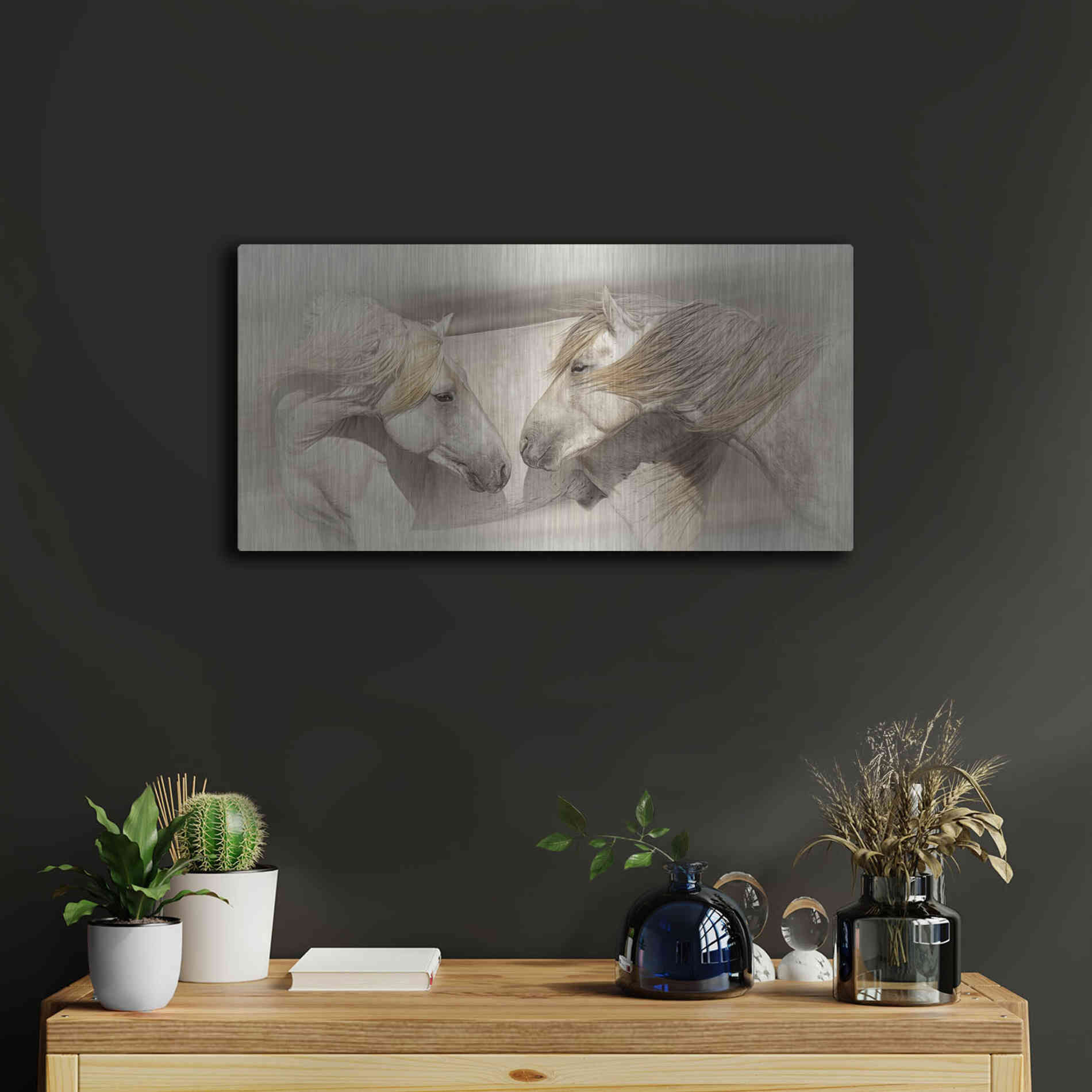 Luxe Metal Art 'Old Acquaintances' by PH Burchett, Metal Wall Art,24x12