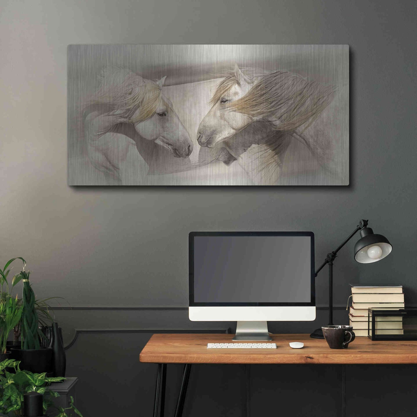 Luxe Metal Art 'Old Acquaintances' by PH Burchett, Metal Wall Art,48x24