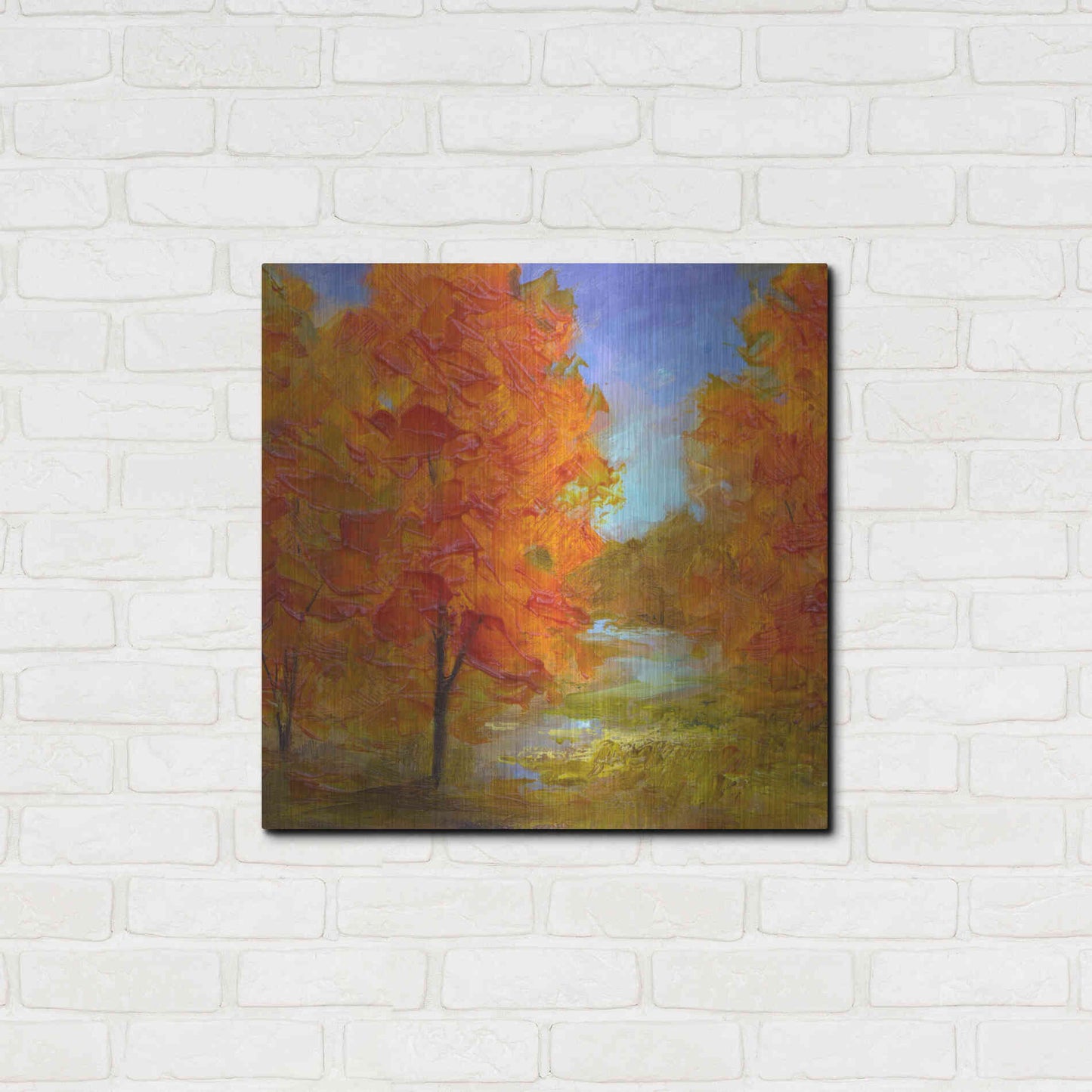 Luxe Metal Art 'Burst of Autumn Color' by Sheila Finch, Metal Wall Art,24x24