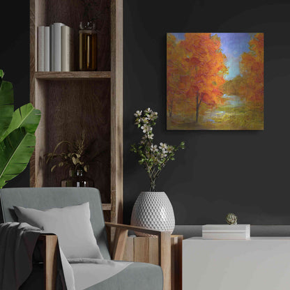 Luxe Metal Art 'Burst of Autumn Color' by Sheila Finch, Metal Wall Art,24x24