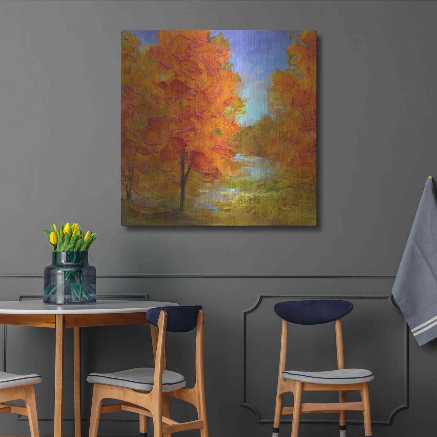 Luxe Metal Art 'Burst of Autumn Color' by Sheila Finch, Metal Wall Art,36x36