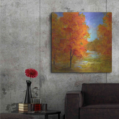 Luxe Metal Art 'Burst of Autumn Color' by Sheila Finch, Metal Wall Art,36x36