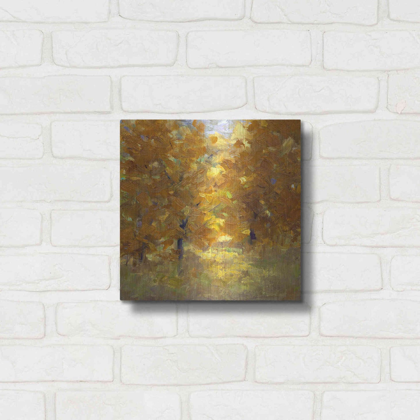 Luxe Metal Art 'Cottonwoods' by Sheila Finch, Metal Wall Art,12x12