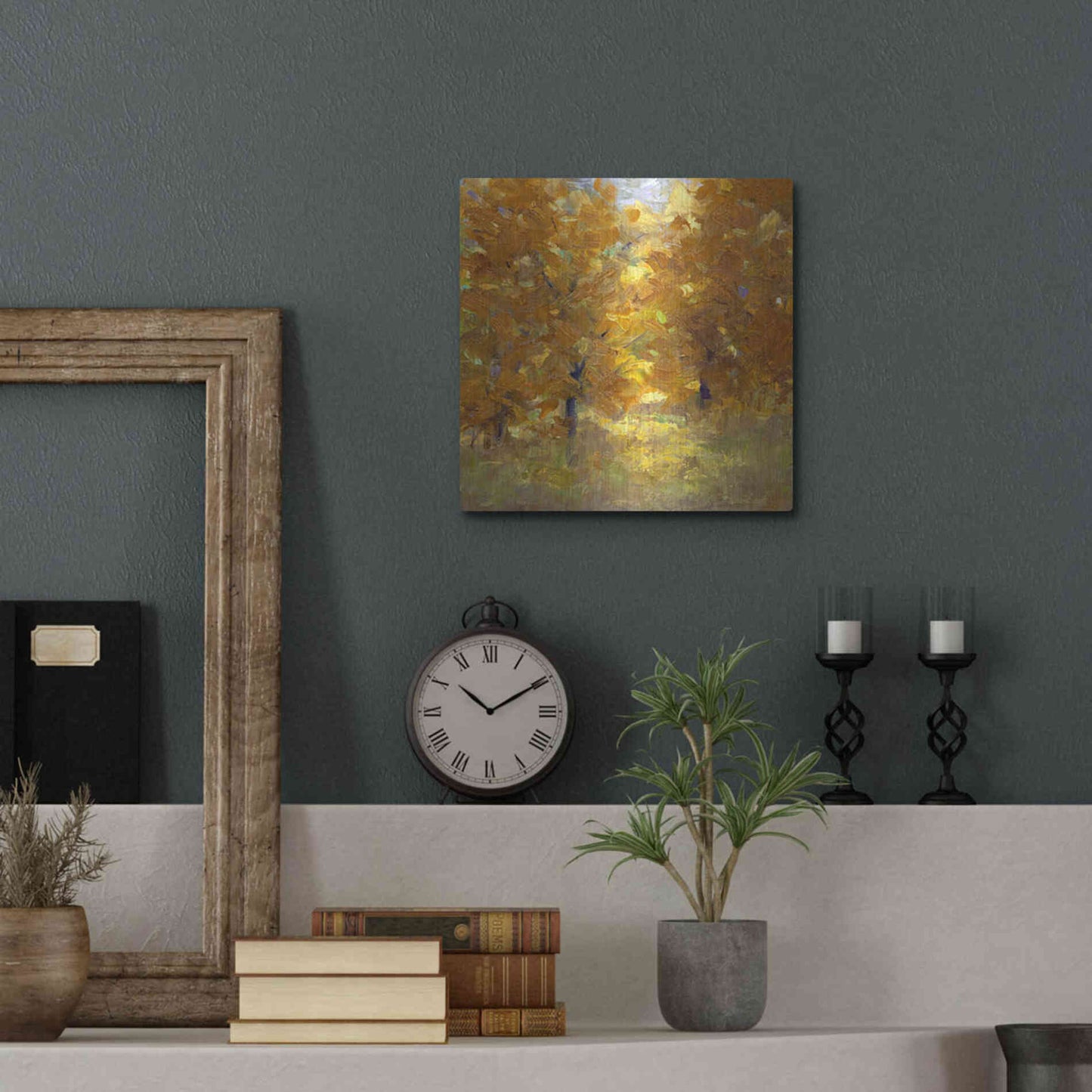 Luxe Metal Art 'Cottonwoods' by Sheila Finch, Metal Wall Art,12x12