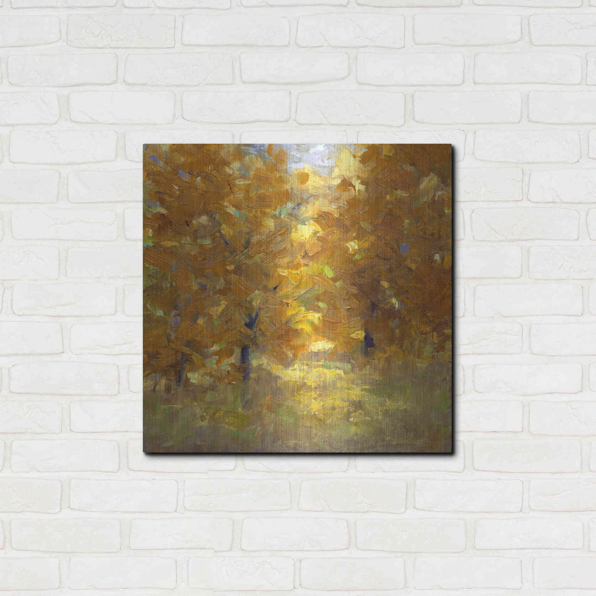 Luxe Metal Art 'Cottonwoods' by Sheila Finch, Metal Wall Art,24x24