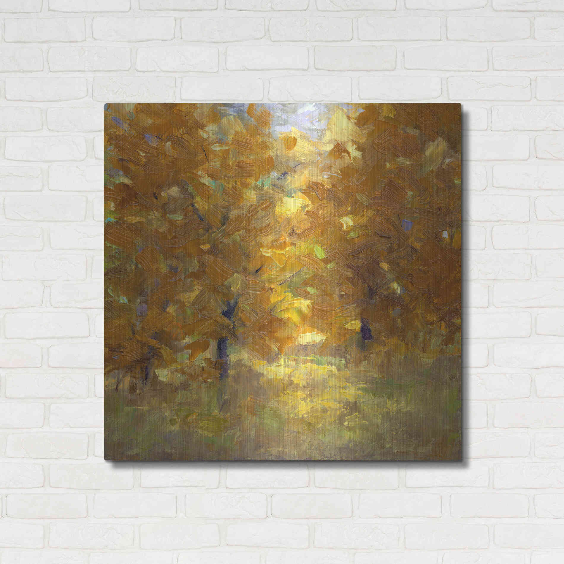 Luxe Metal Art 'Cottonwoods' by Sheila Finch, Metal Wall Art,36x36