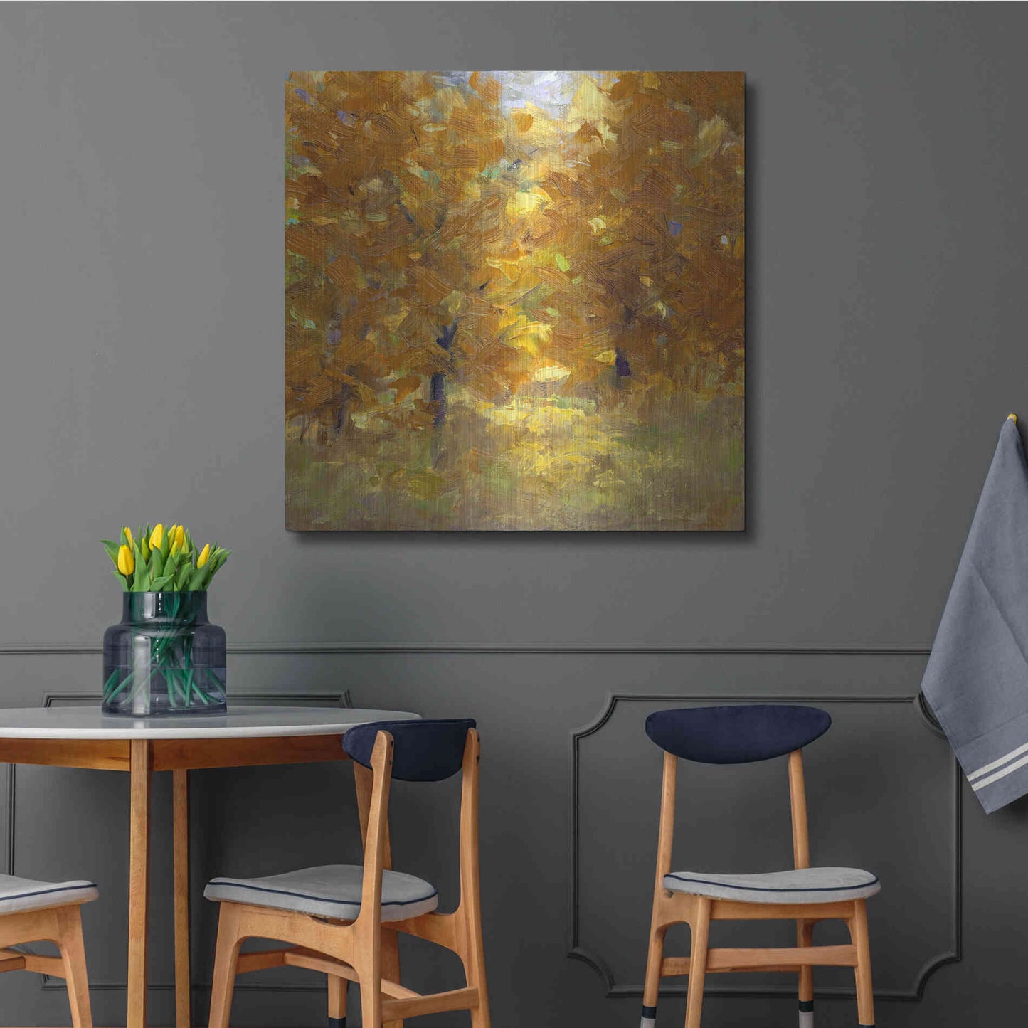 Luxe Metal Art 'Cottonwoods' by Sheila Finch, Metal Wall Art,36x36