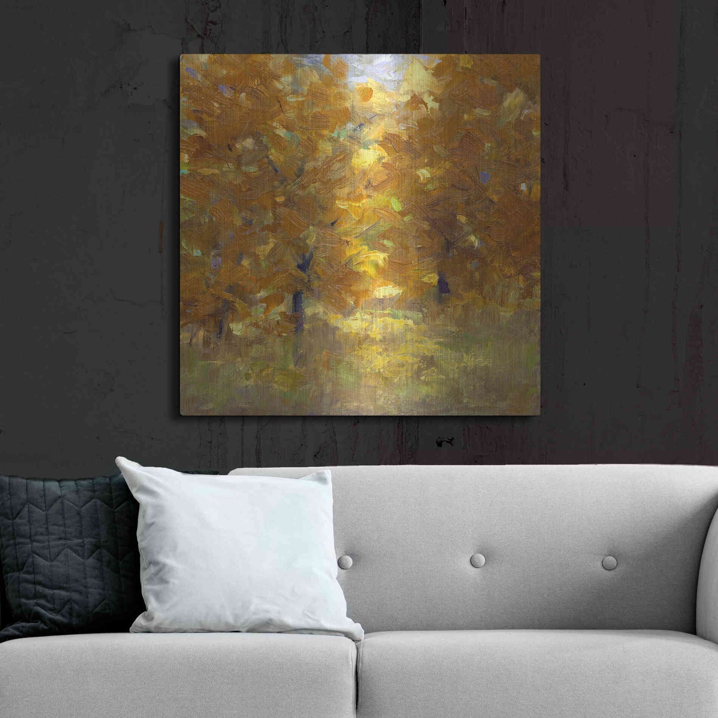 Luxe Metal Art 'Cottonwoods' by Sheila Finch, Metal Wall Art,36x36