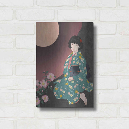 Luxe Metal Art 'Sazanka' by Sai Tamiya, Metal Wall Art,12x16