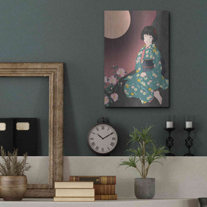 Luxe Metal Art 'Sazanka' by Sai Tamiya, Metal Wall Art,12x16