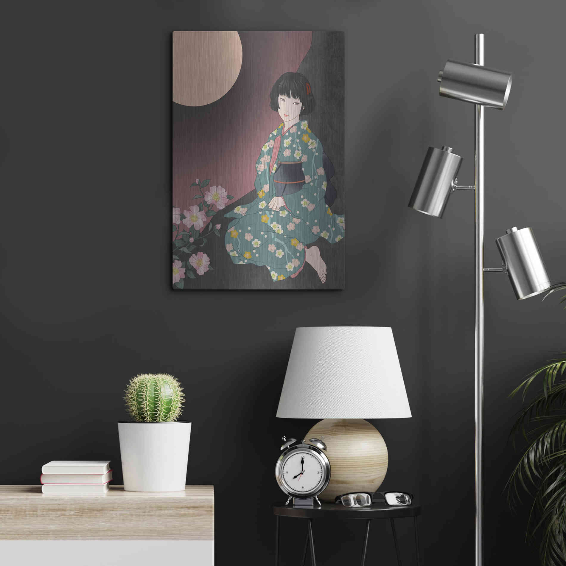 Luxe Metal Art 'Sazanka' by Sai Tamiya, Metal Wall Art,16x24