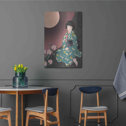 Luxe Metal Art 'Sazanka' by Sai Tamiya, Metal Wall Art,24x36