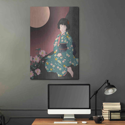 Luxe Metal Art 'Sazanka' by Sai Tamiya, Metal Wall Art,24x36