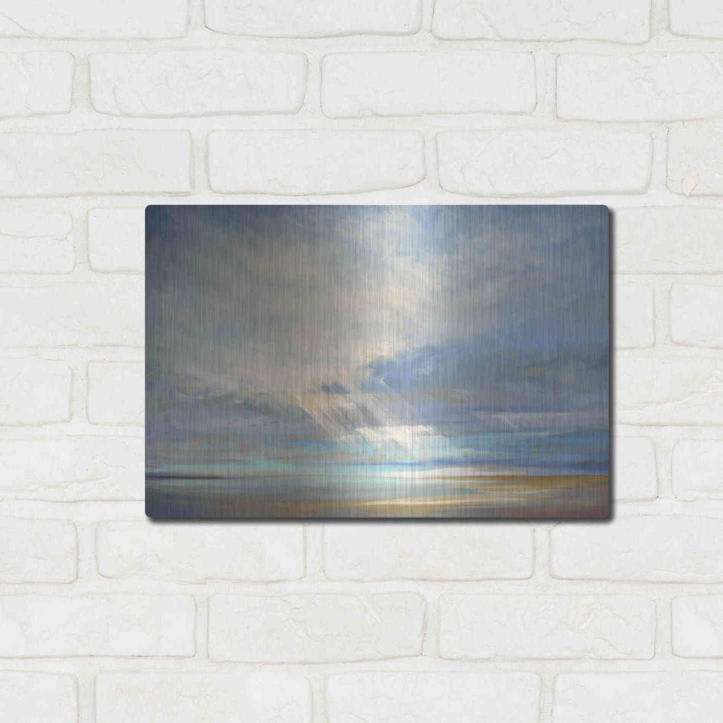 Luxe Metal Art 'Heavenly Light II' by Sheila Finch, Metal Wall Art,16x12