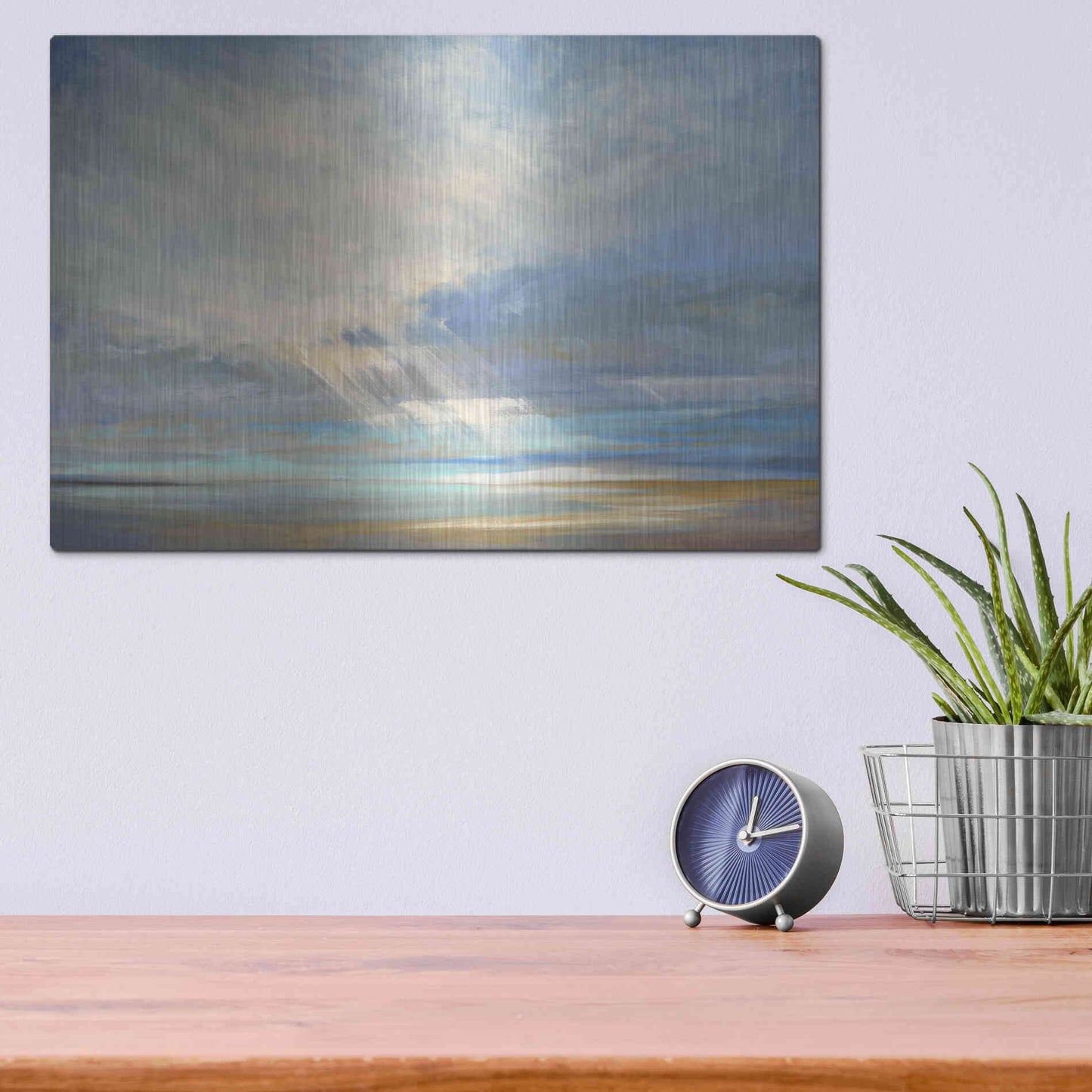 Luxe Metal Art 'Heavenly Light II' by Sheila Finch, Metal Wall Art,16x12