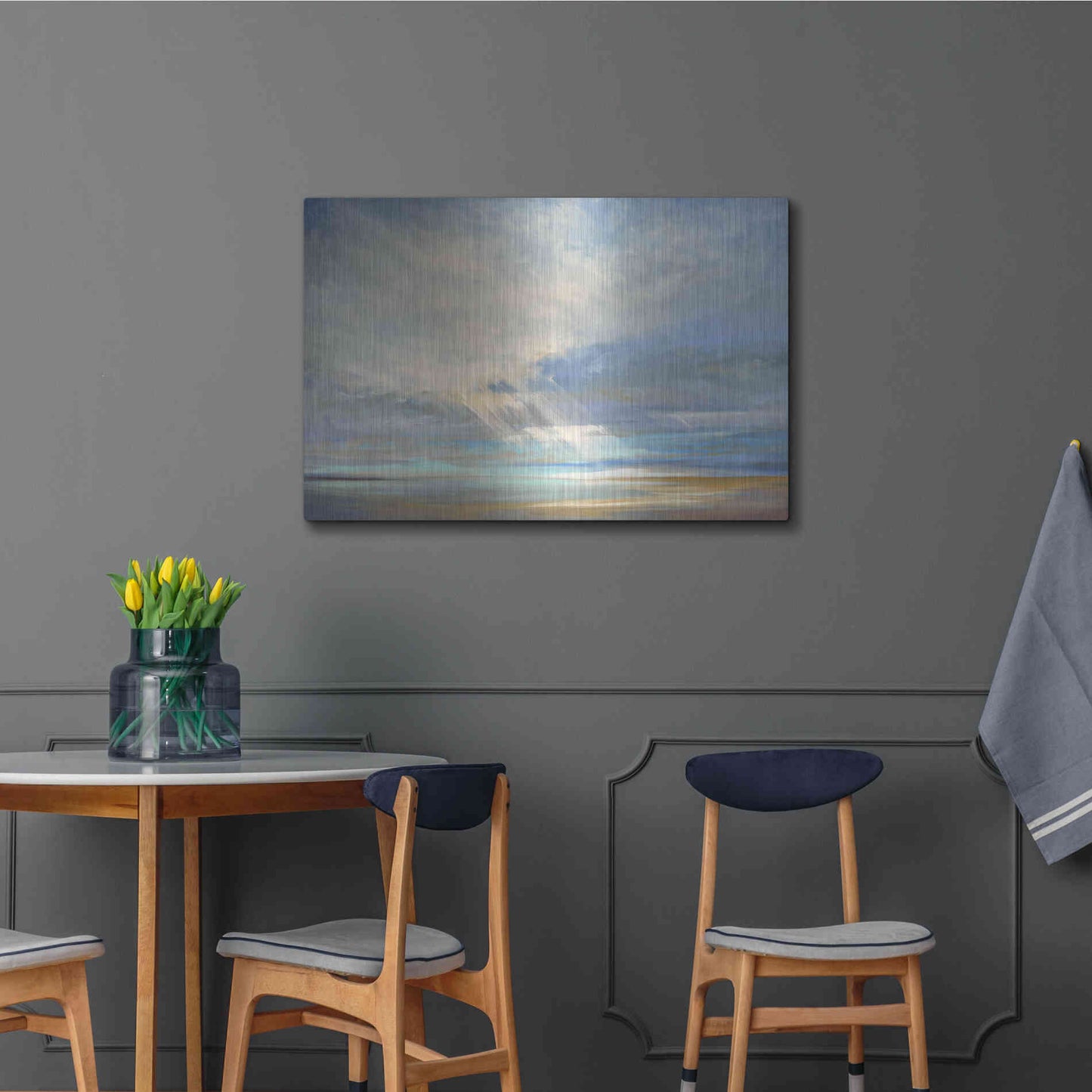 Luxe Metal Art 'Heavenly Light II' by Sheila Finch, Metal Wall Art,36x24