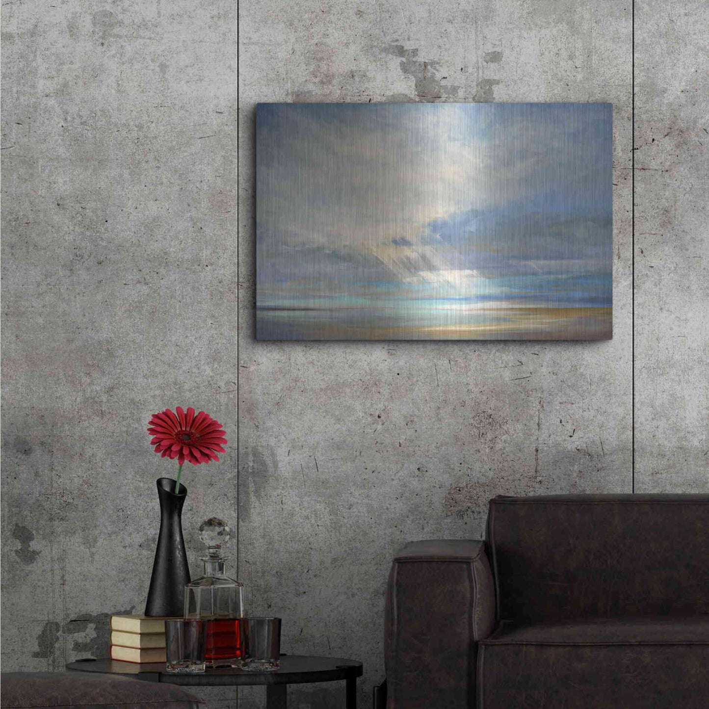 Luxe Metal Art 'Heavenly Light II' by Sheila Finch, Metal Wall Art,36x24