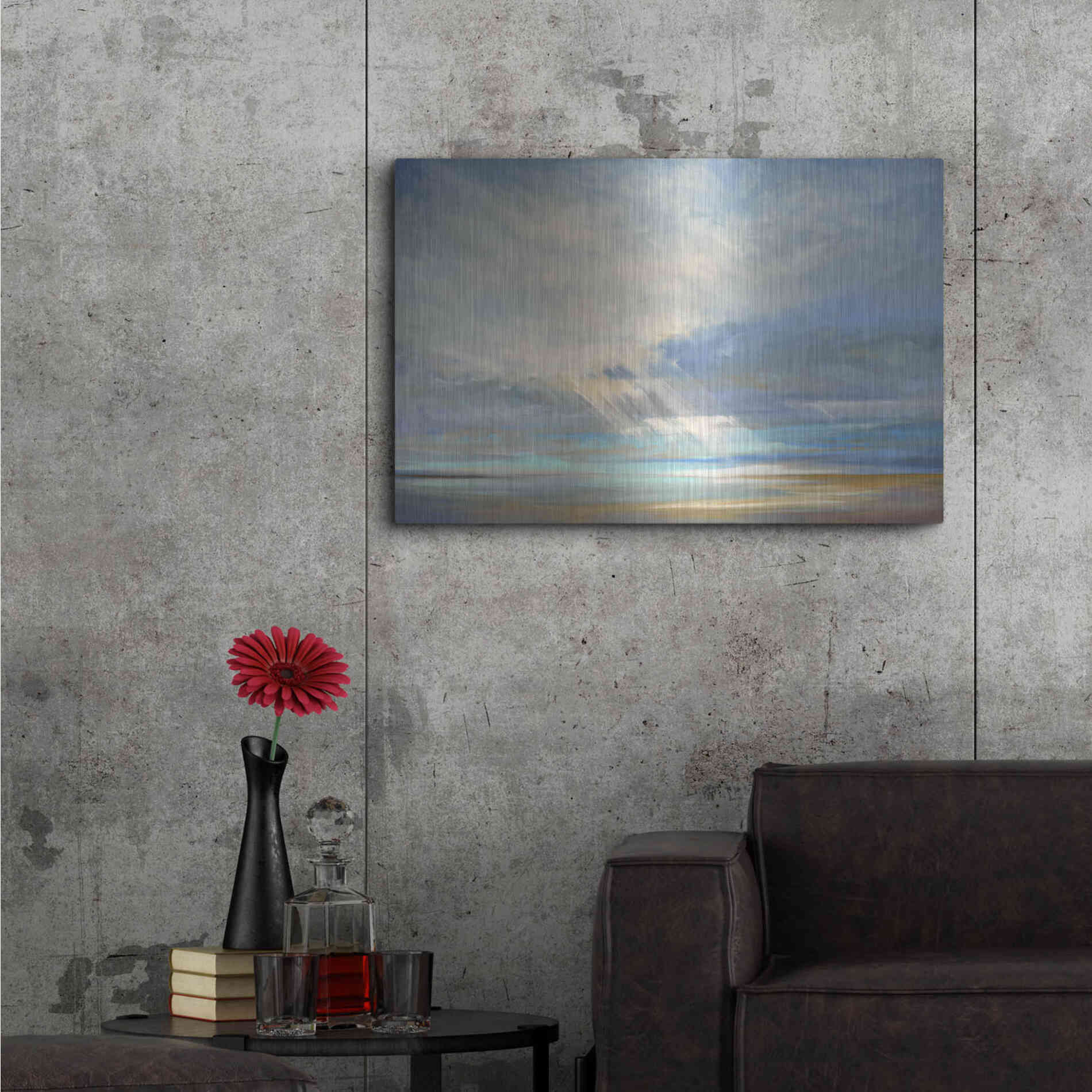 Luxe Metal Art 'Heavenly Light II' by Sheila Finch, Metal Wall Art,36x24