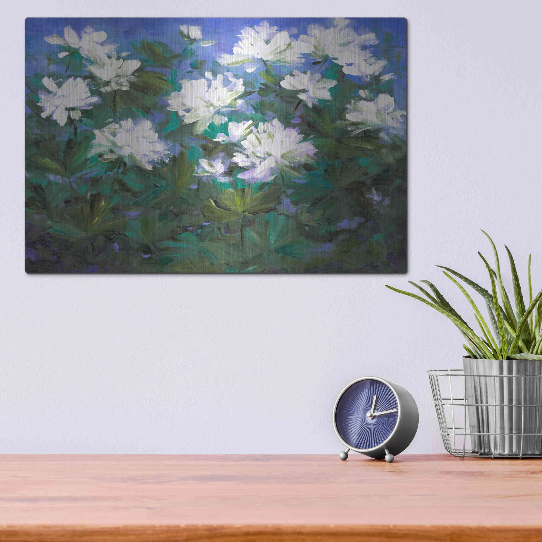 Luxe Metal Art 'Spring Flowers' by Sheila Finch, Metal Wall Art,16x12