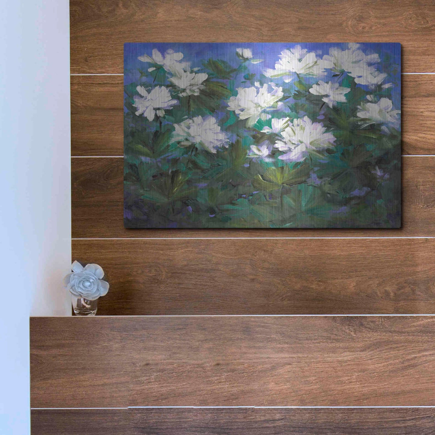 Luxe Metal Art 'Spring Flowers' by Sheila Finch, Metal Wall Art,16x12