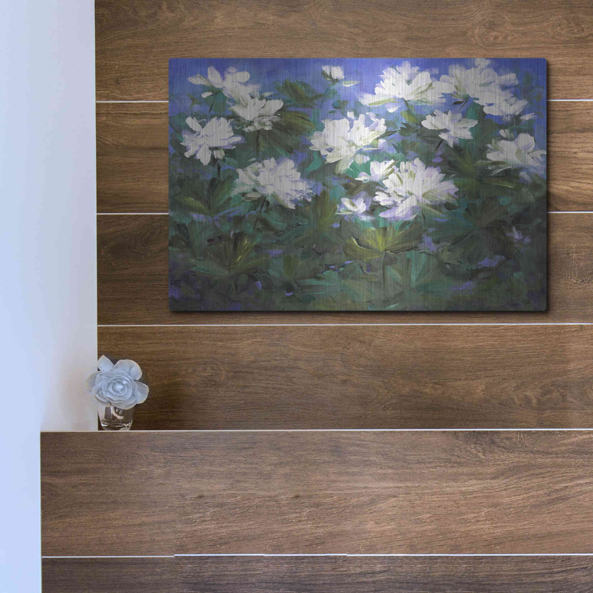 Luxe Metal Art 'Spring Flowers' by Sheila Finch, Metal Wall Art,16x12