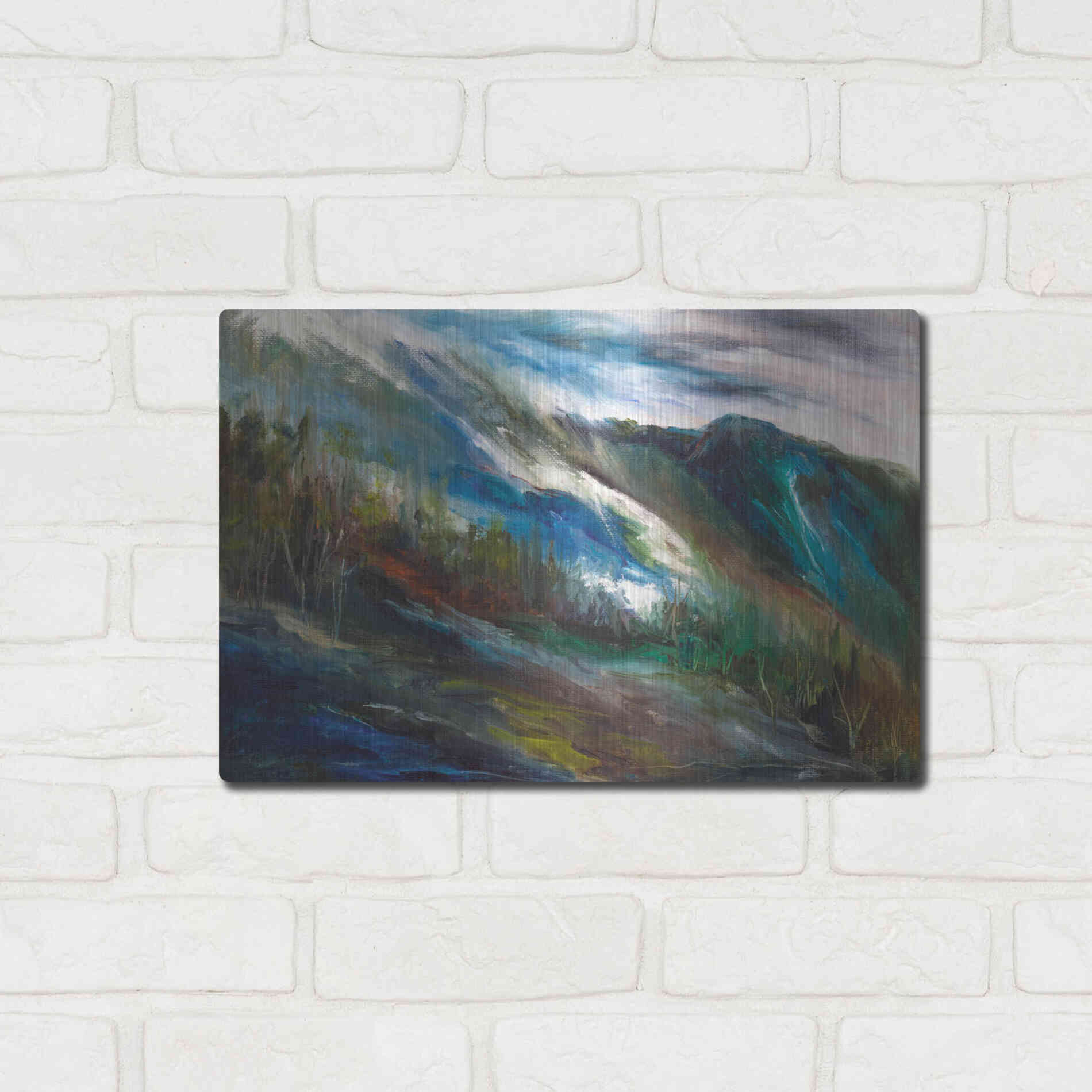 Luxe Metal Art 'Sierra Storm' by Sheila Finch, Metal Wall Art,16x12