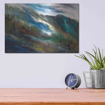 Luxe Metal Art 'Sierra Storm' by Sheila Finch, Metal Wall Art,16x12