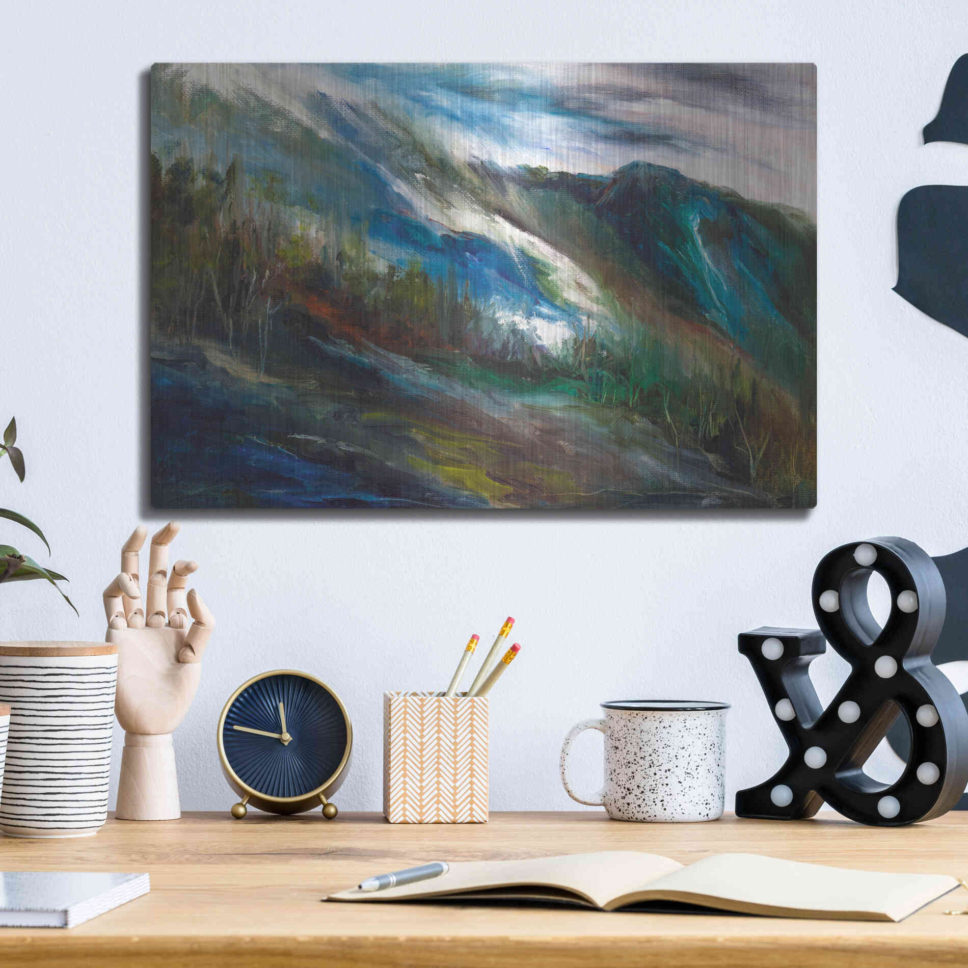 Luxe Metal Art 'Sierra Storm' by Sheila Finch, Metal Wall Art,16x12