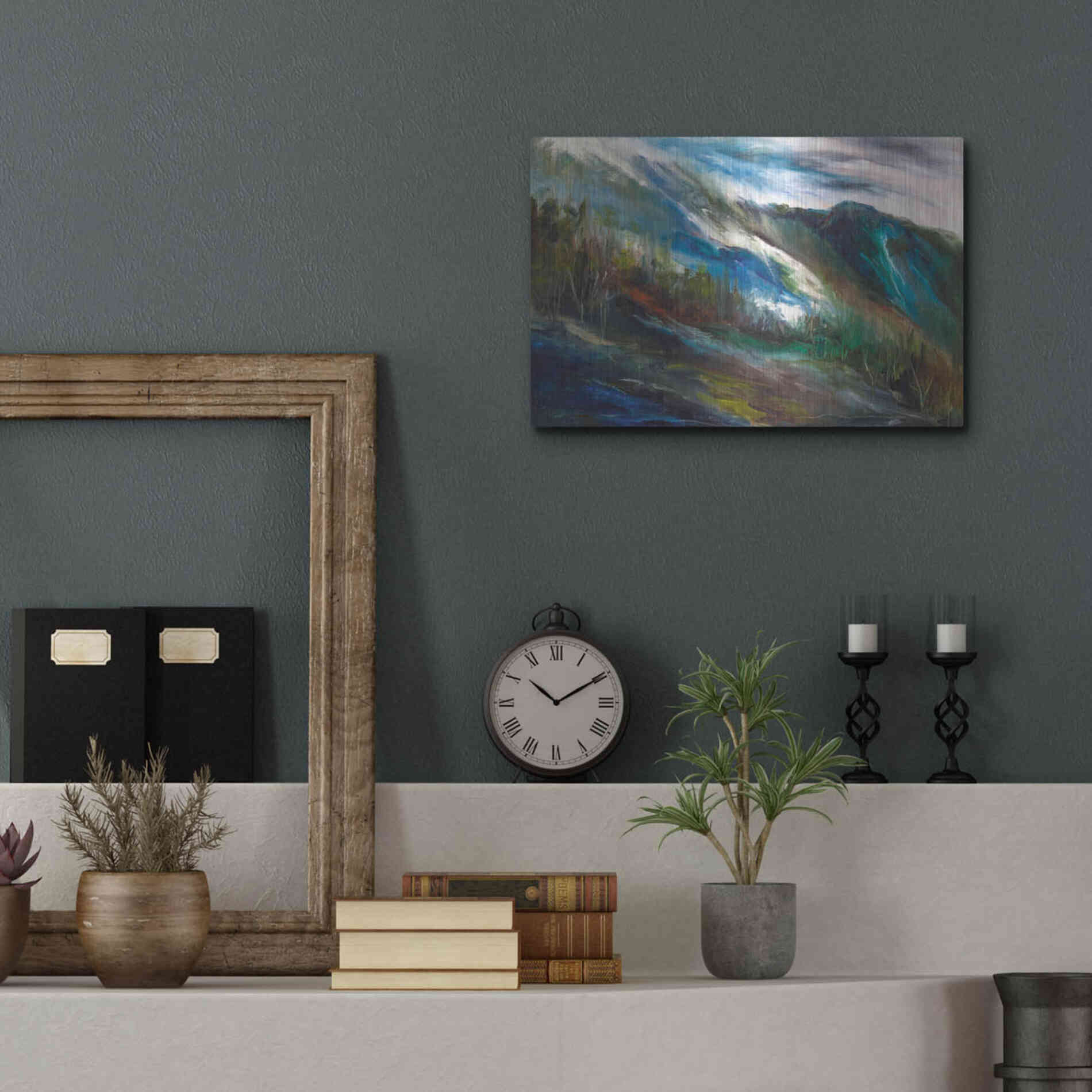 Luxe Metal Art 'Sierra Storm' by Sheila Finch, Metal Wall Art,16x12