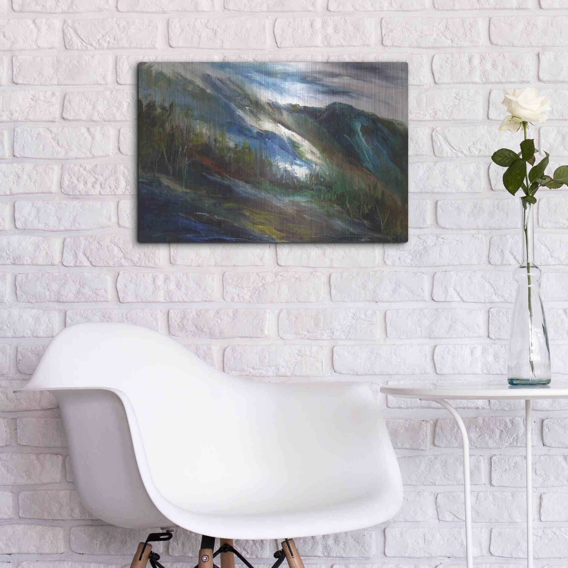 Luxe Metal Art 'Sierra Storm' by Sheila Finch, Metal Wall Art,24x16