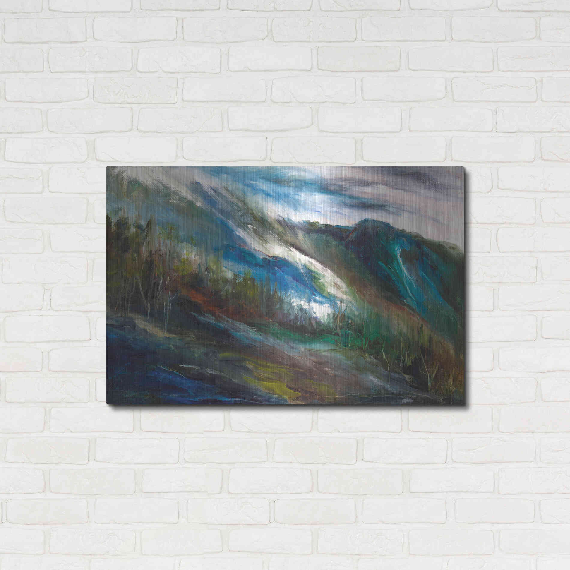 Luxe Metal Art 'Sierra Storm' by Sheila Finch, Metal Wall Art,36x24