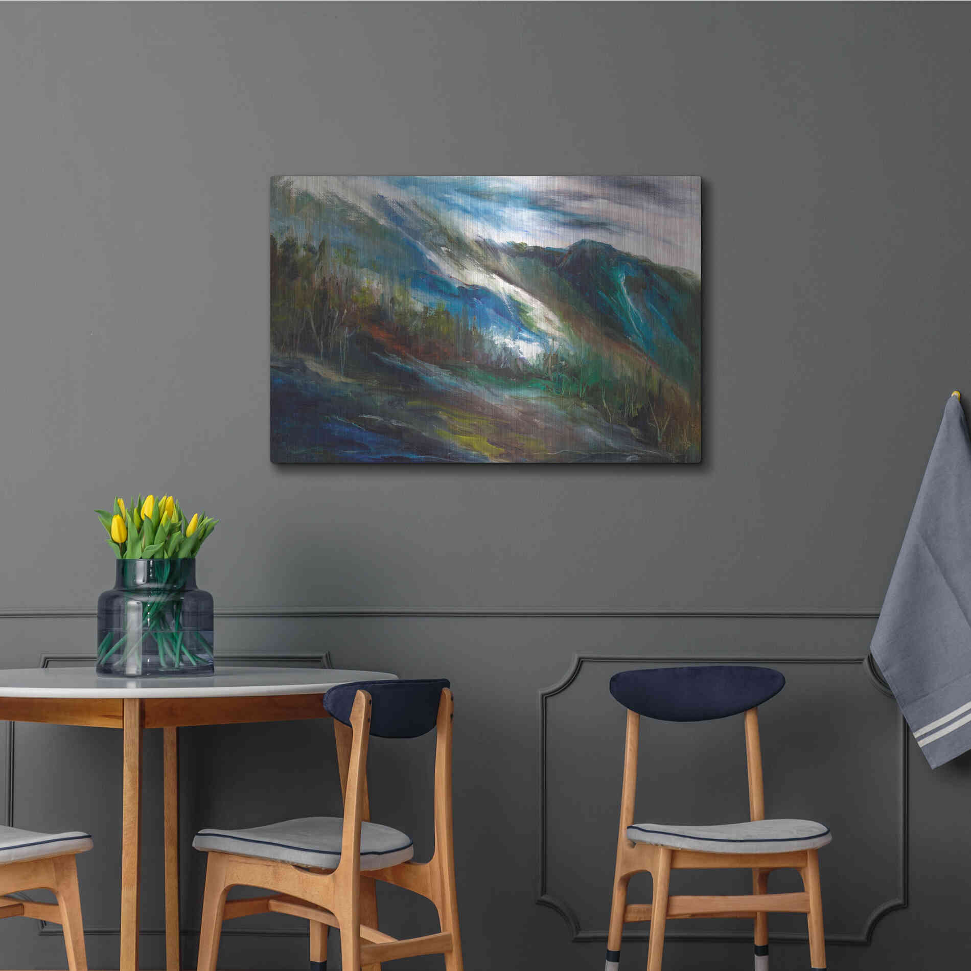 Luxe Metal Art 'Sierra Storm' by Sheila Finch, Metal Wall Art,36x24
