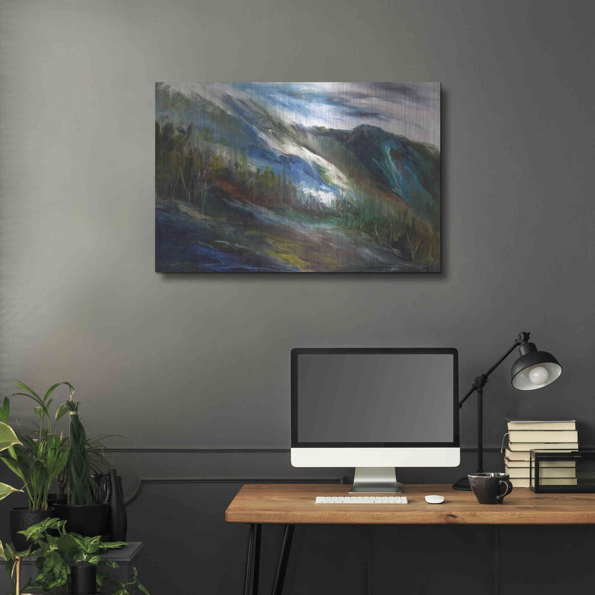Luxe Metal Art 'Sierra Storm' by Sheila Finch, Metal Wall Art,36x24