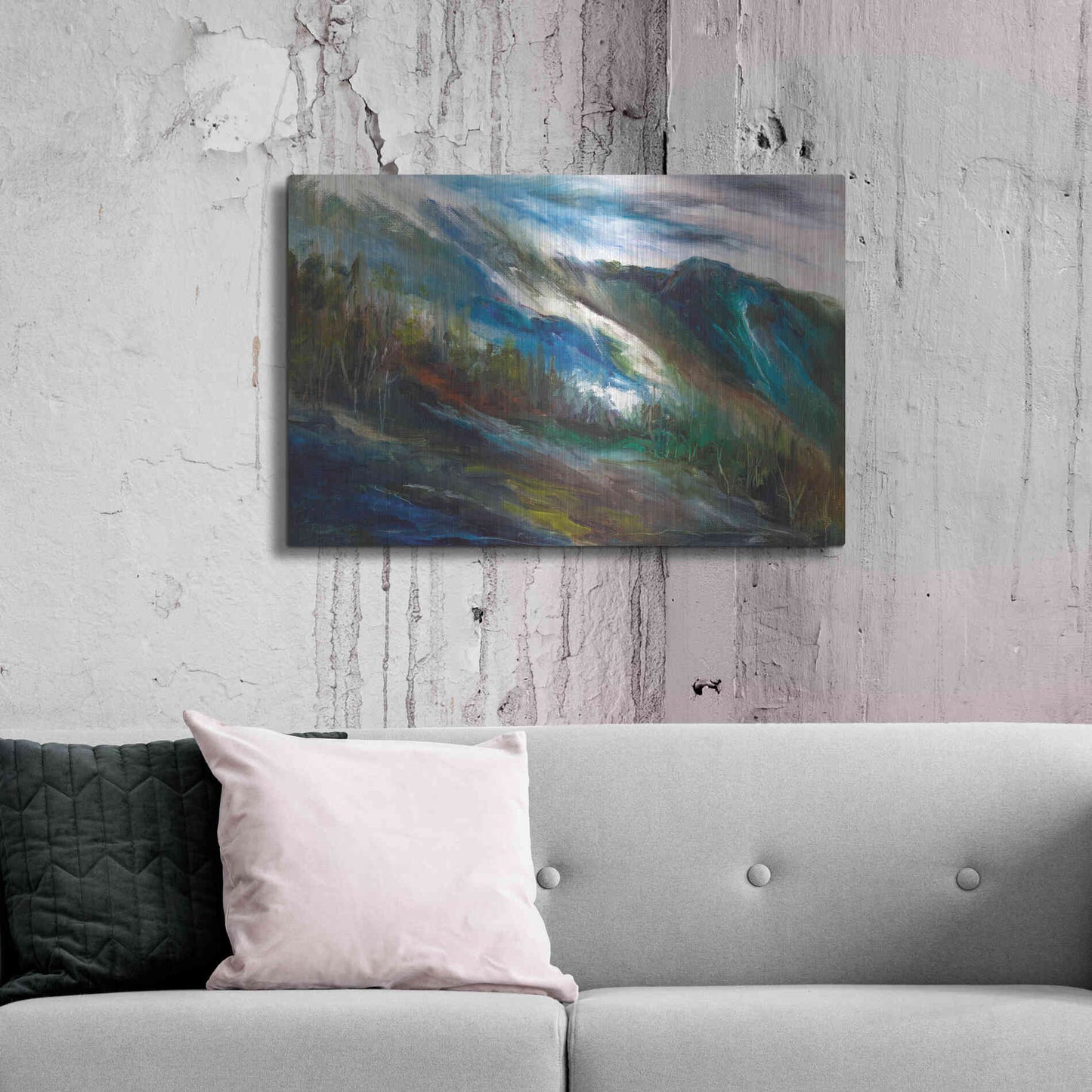 Luxe Metal Art 'Sierra Storm' by Sheila Finch, Metal Wall Art,36x24