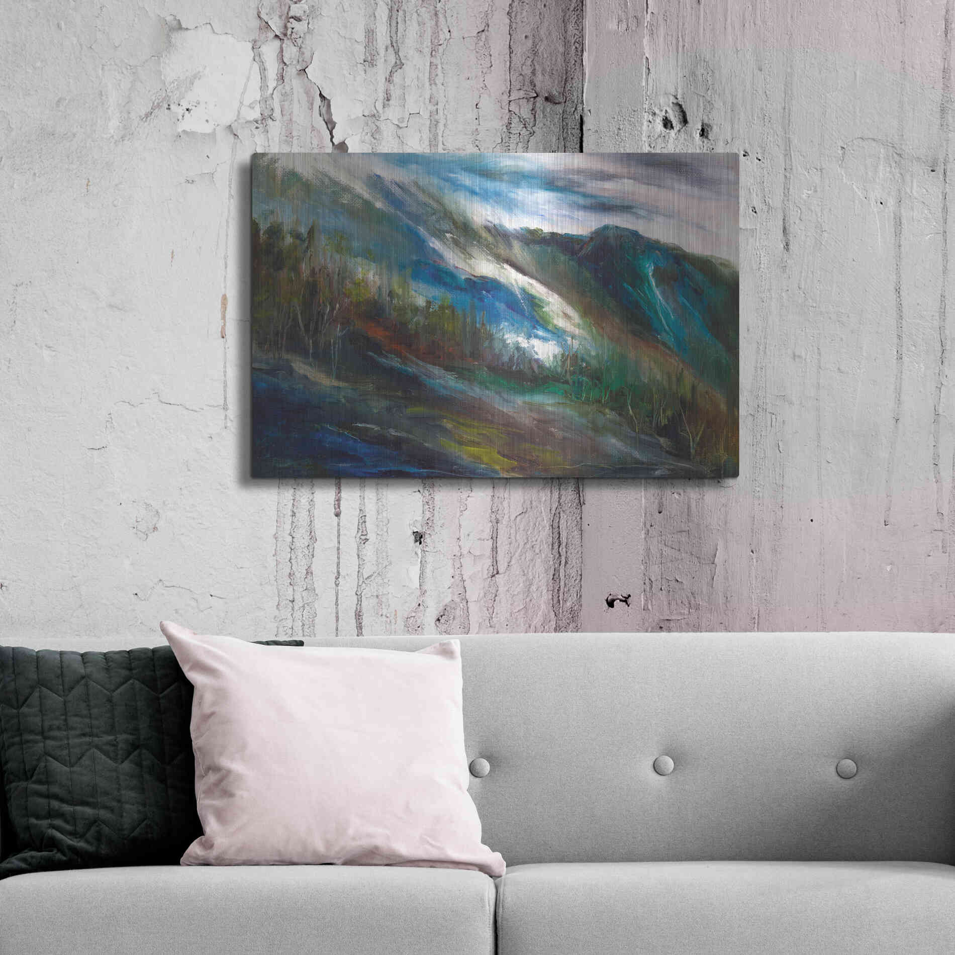 Luxe Metal Art 'Sierra Storm' by Sheila Finch, Metal Wall Art,36x24