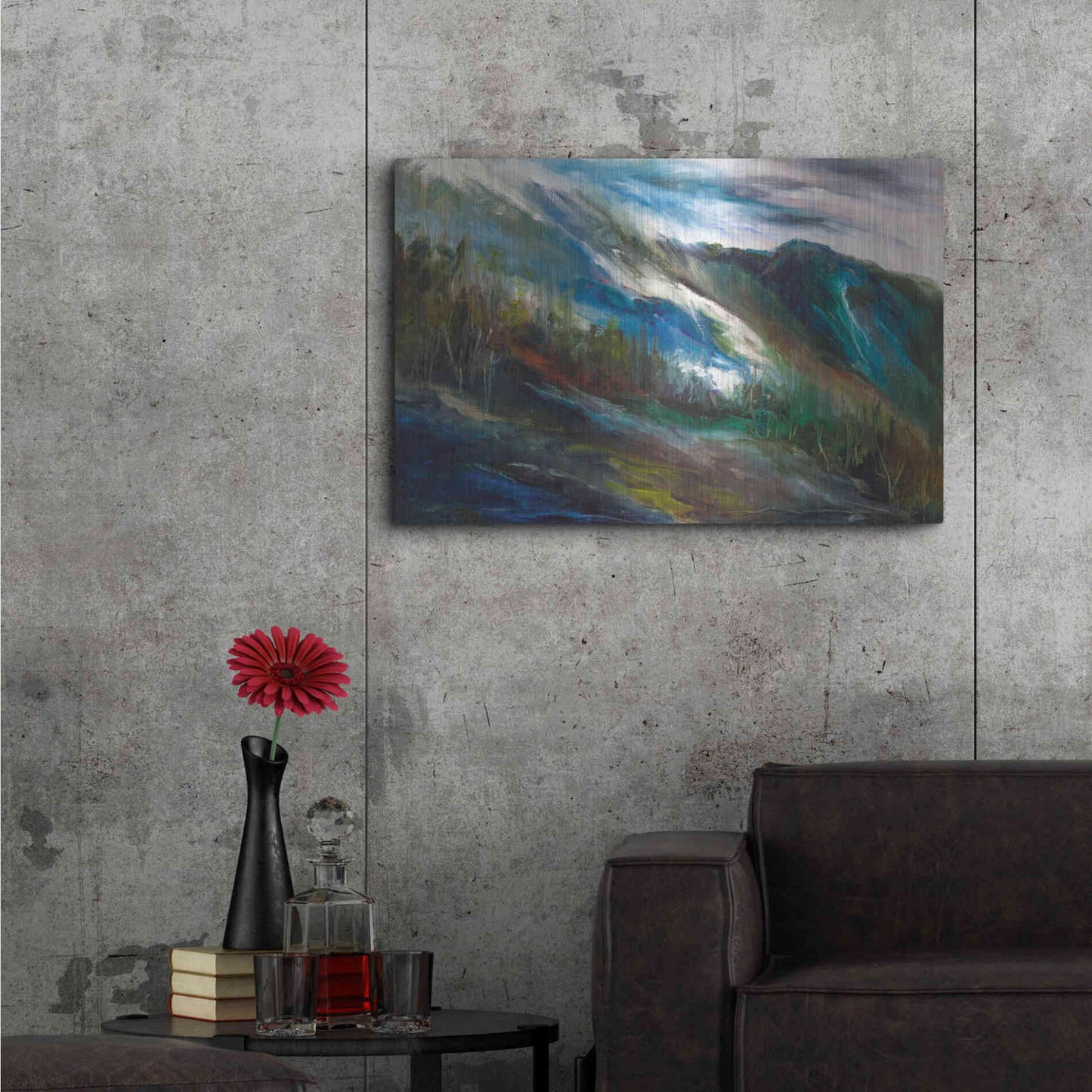 Luxe Metal Art 'Sierra Storm' by Sheila Finch, Metal Wall Art,36x24
