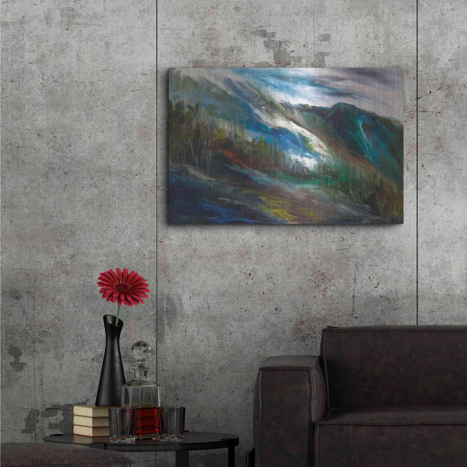 Luxe Metal Art 'Sierra Storm' by Sheila Finch, Metal Wall Art,36x24