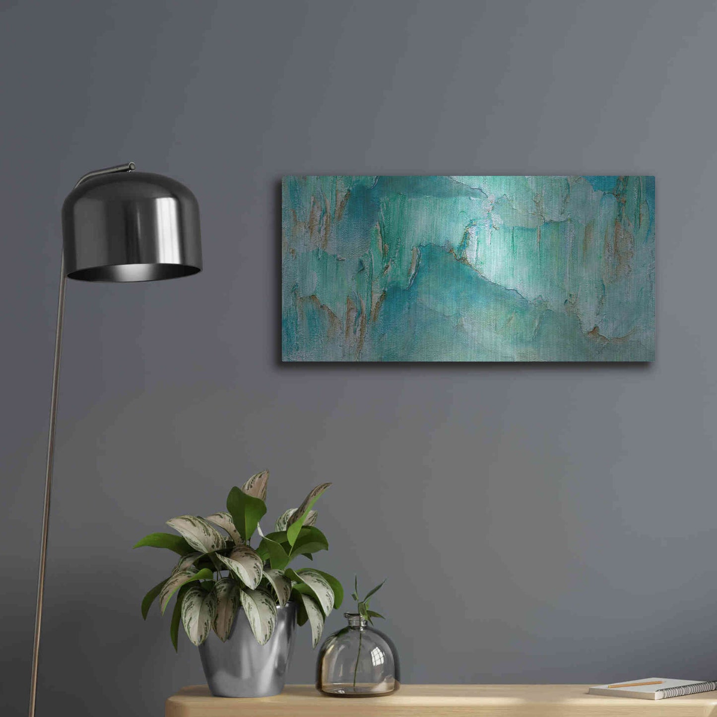 Luxe Metal Art 'Break Through II' by Sheila Finch, Metal Wall Art,24x12