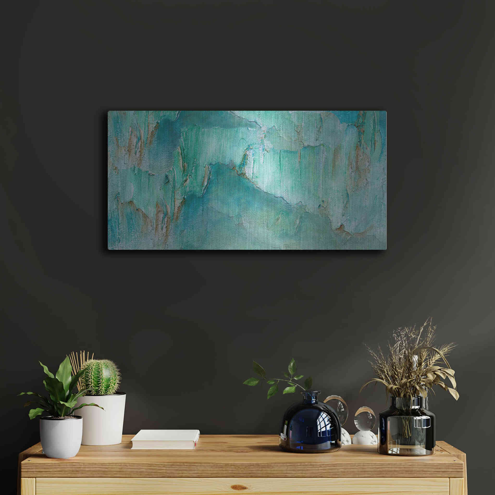 Luxe Metal Art 'Break Through II' by Sheila Finch, Metal Wall Art,24x12