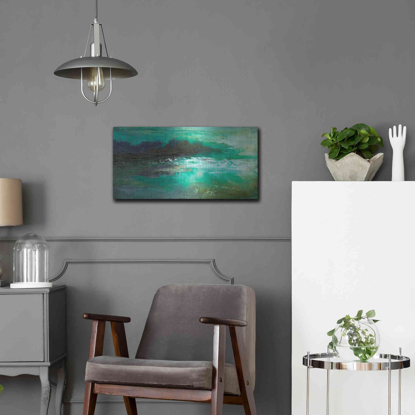 Luxe Metal Art 'Dusk on the Coast' by Sheila Finch, Metal Wall Art,24x12