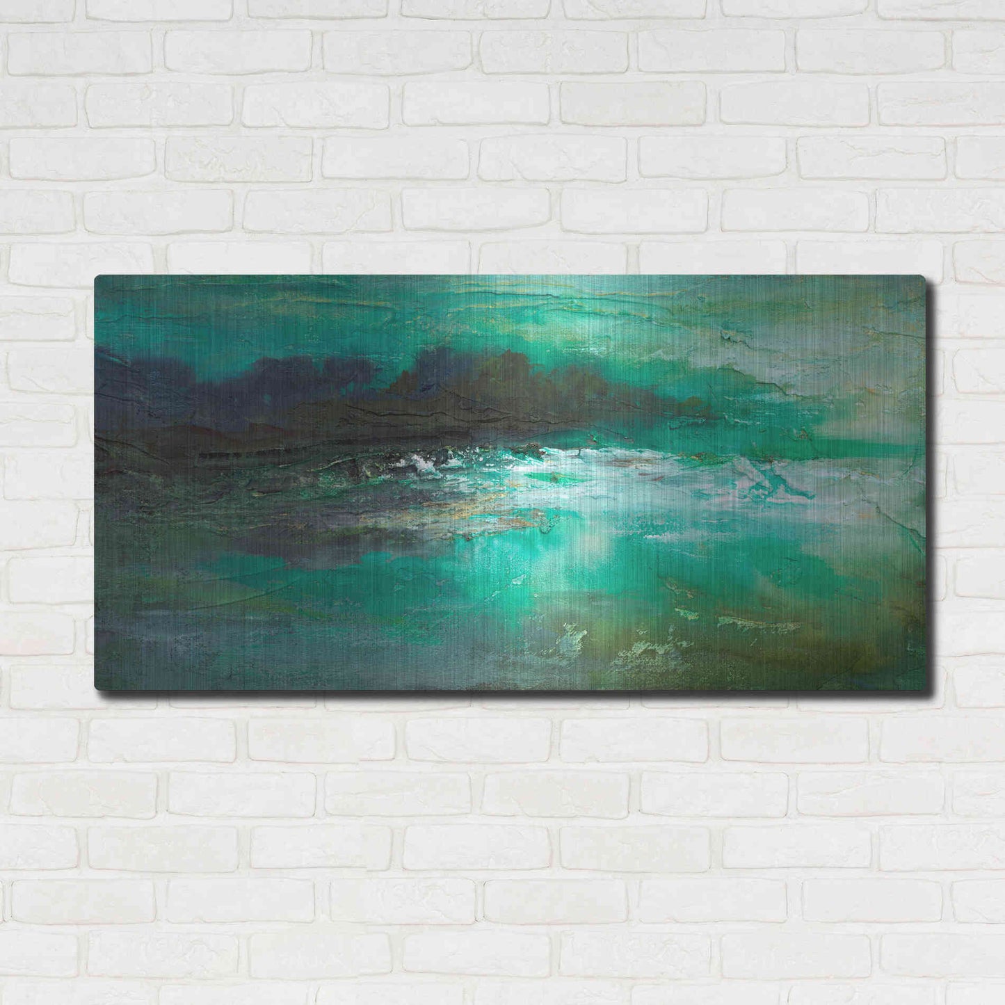 Luxe Metal Art 'Dusk on the Coast' by Sheila Finch, Metal Wall Art,48x24