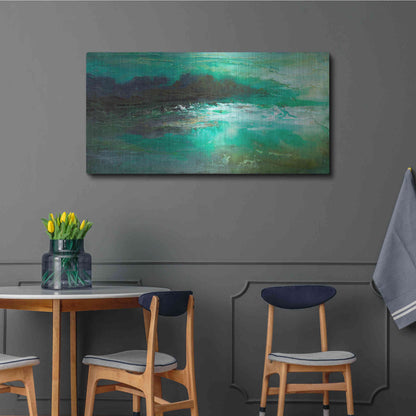 Luxe Metal Art 'Dusk on the Coast' by Sheila Finch, Metal Wall Art,48x24