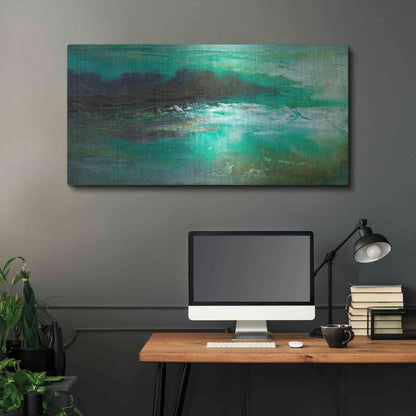 Luxe Metal Art 'Dusk on the Coast' by Sheila Finch, Metal Wall Art,48x24