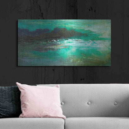 Luxe Metal Art 'Dusk on the Coast' by Sheila Finch, Metal Wall Art,48x24