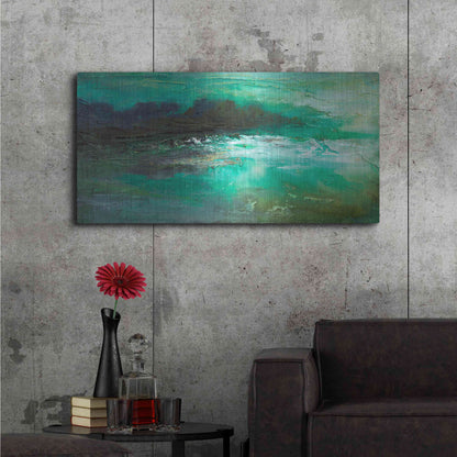 Luxe Metal Art 'Dusk on the Coast' by Sheila Finch, Metal Wall Art,48x24