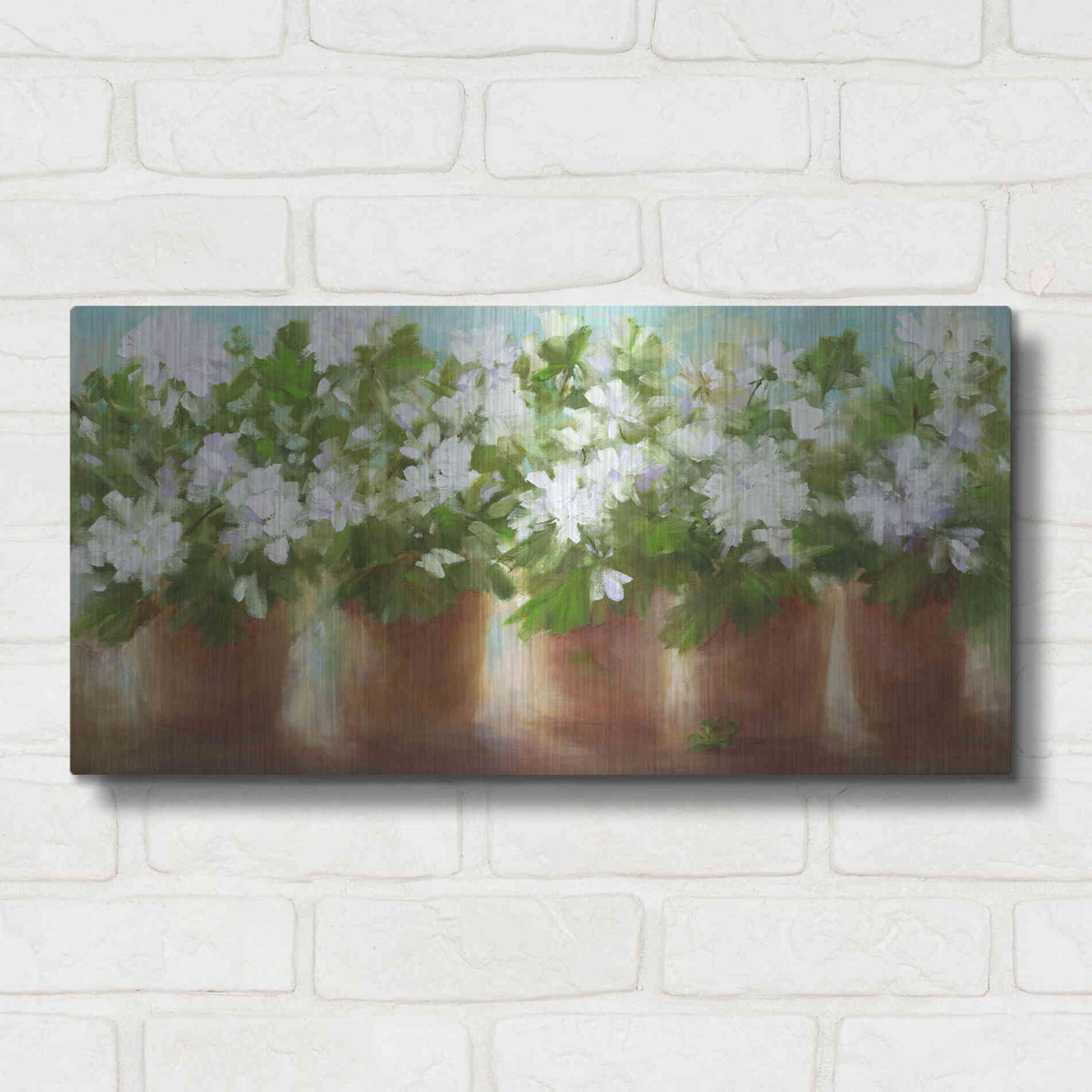 Luxe Metal Art 'In Full Bloom' by Sheila Finch, Metal Wall Art,24x12