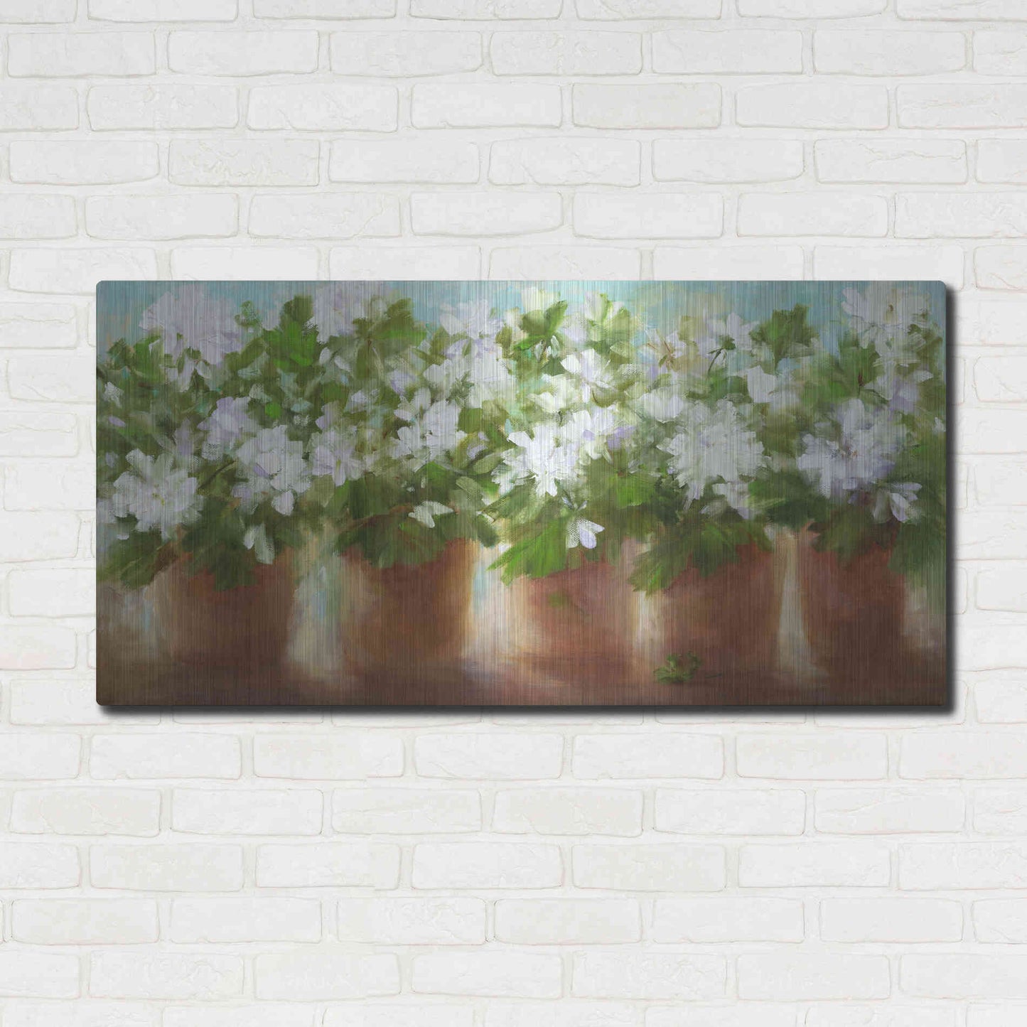 Luxe Metal Art 'In Full Bloom' by Sheila Finch, Metal Wall Art,48x24